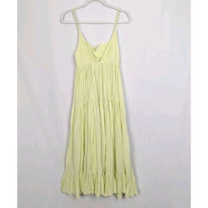 Loup Charmant S Carino Cotton Ruffled V Neck Midi Dress Tiered Layered Sundress